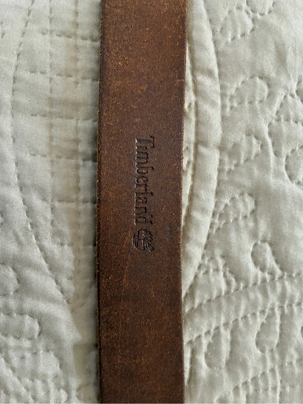 Timberland Cahill Brown Leather Belt Men’s Size 34 brass buckle